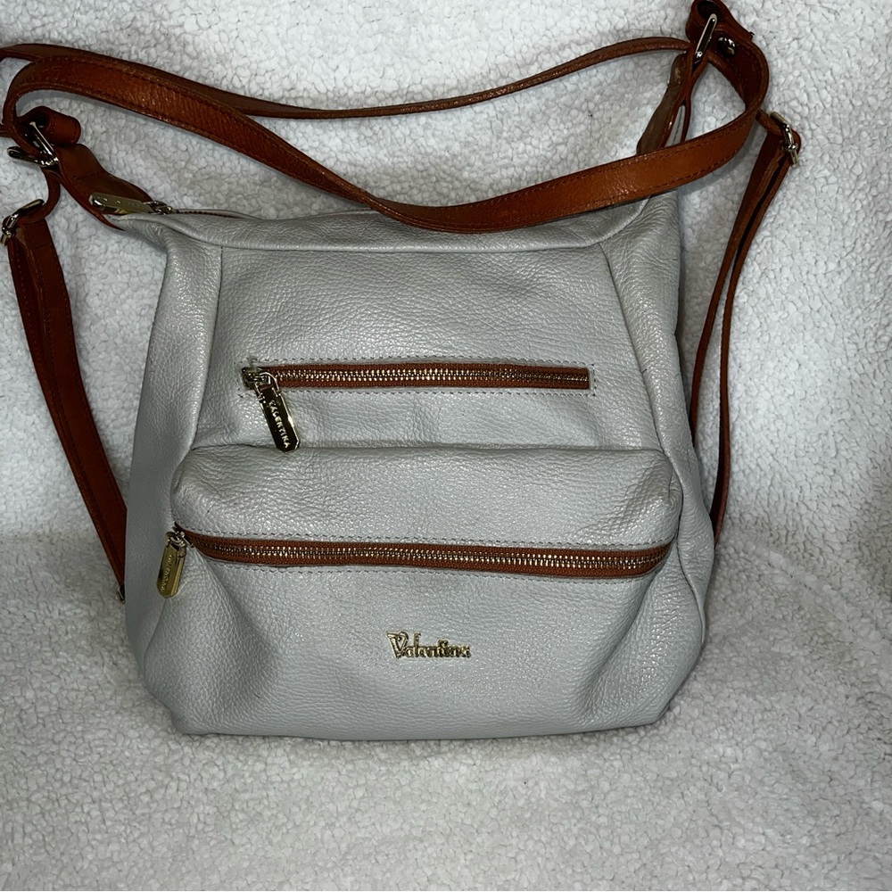 Valentina Gray and Tan Women's Convertible Bag